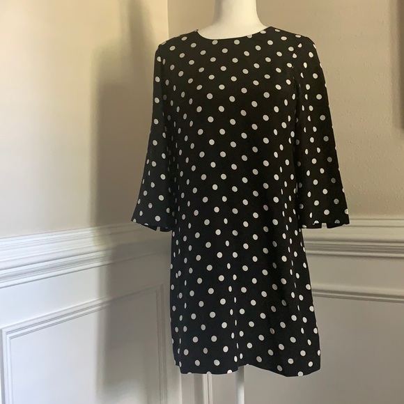 Black and cream polka dot silk dress by C. Wonder - Picture 1 of 4